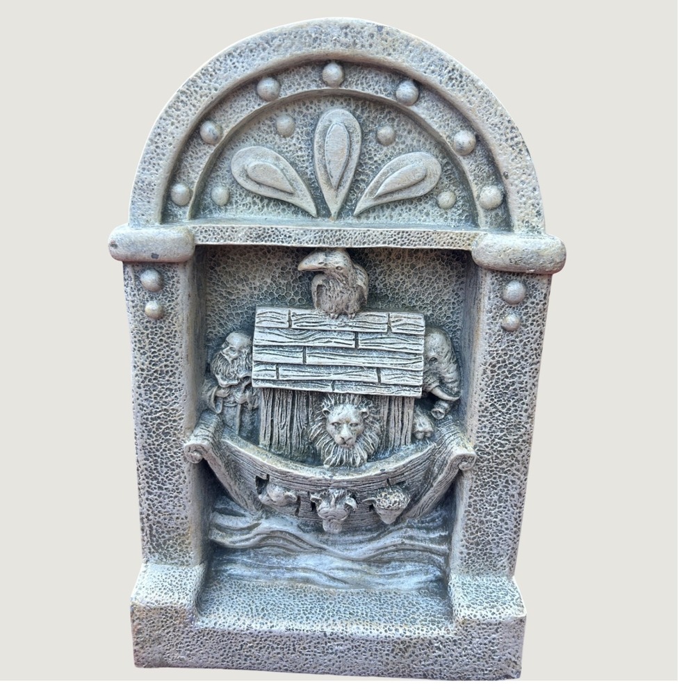 Vintage Noah's Ark 3D Wall Plaque Resin Stone 3 lbs Faux Limestone 90s Religious